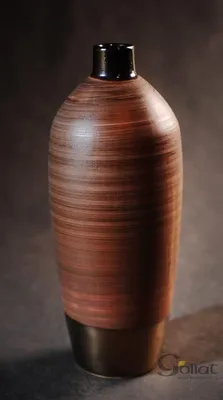 Zdjęcie produktu dla Wazon brązowy wysoki owalny 15x15x35 cm