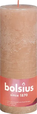 Image de BOLSIUS Stumpenkerze Rustiko Shine 19x7cm nebliges rosa