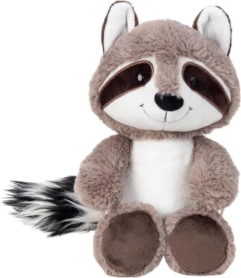 Produktbild von Pluschtier Waschbar - weicher Pluschstoff - grau - sitzend - Teddybar - 28 cm