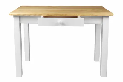 Produktbild von Magnetic Mobel Esstisch mit Schublade Küchentisch Tisch Restaurant Massiv Holz Kiefer (60x110, Lackiert Kiefer)