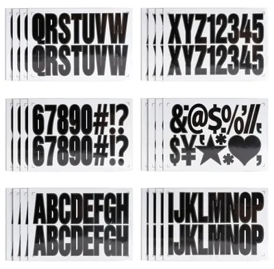 24 Blatt Buchstaben-Sticker, 5,8 cm, schwarz, selbstklebend