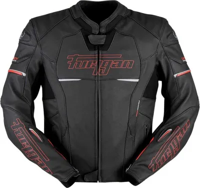 Produktbild von Furygan Nitros Motorrad Lederjacke Farbe: Schwarz/Rot, Grösse: S