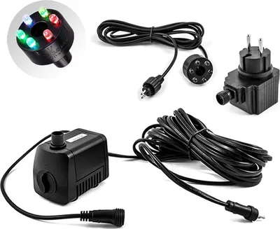 Produktbild von CLGarden Springbrunnenpumpe SP1 mit LED RGB Farbwechsel 12 V energiesparend Gartenpumpe Quellstein, Wasserspiel Gartenbrunnen