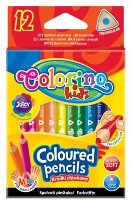 Zdjęcie produktu dla Kredki Colorino trójkątne połówki, 12 kolorów dla dzieci