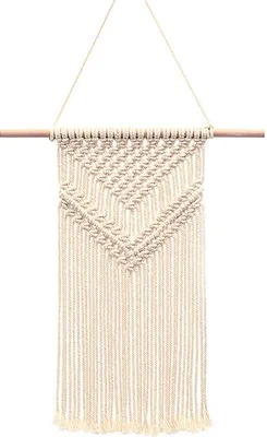 Image de Tenture murale en macramé, Petite tapisserie tissée, Décoration murale - Jolie pour la décoration boho à la maison, l'appartement, les décorations de fête?modèle 11, 25x55cm ?