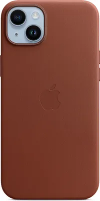 Produktbild von Apple Echtleder Hard Case Handyhülle Braun iPhone 14 Plus MagSafe-kompatibel