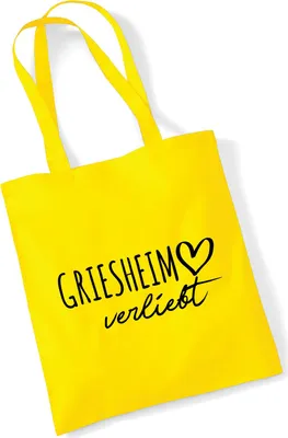 Produktbild von Huuraa Jutebeutel Griesheim verliebt 10 Liter Yellow Baumwolle Tasche Geschenkidee