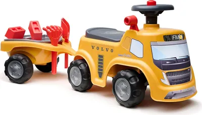 Image de Falk Walking Car Construction Volvo avec remorque