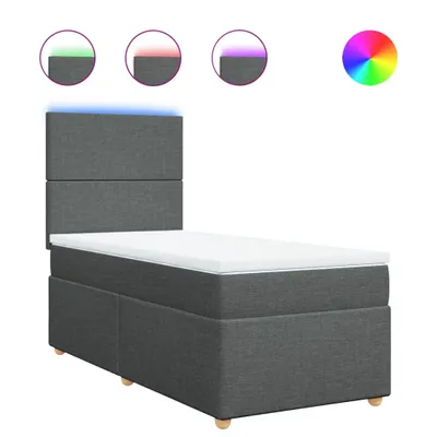 Produktbild von Boxspringbett mit Matratze Dunkelgrau 90x200 cm Stoff