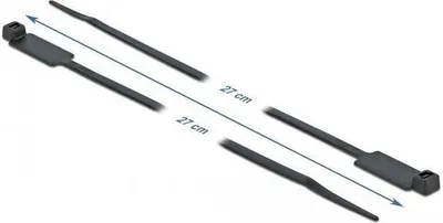 Immagine prodotto di Fascetta stringicavo Delock con etichetta – 27 cm – Nera (confezione da 10)