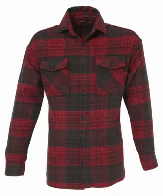 Zdjęcie produktu dla Koszula flanelowa H-263 koszula flanelowa w kratę koszula drwala koszula męska drwal bawełna bordo M