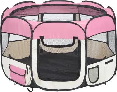 Produktbild von Tierlaufstall aus Polyester inkl. Tragetasche - rosa