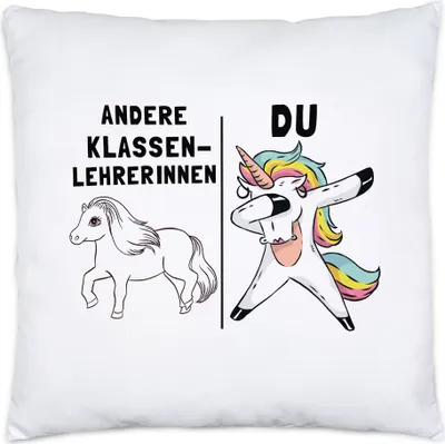 Produktbild von Andere Klassenlehrerinnen Du Kissen Inkl. Füllung Pferd Einhorn Humor Lustig Unicorn Geschenk Apotheke