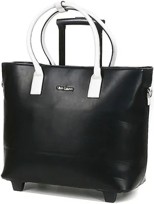 Produktbild von Schöne Damen Lehrertrolley Tasche, Aktentasche Trolley Schwarz/Weiss Bowatex