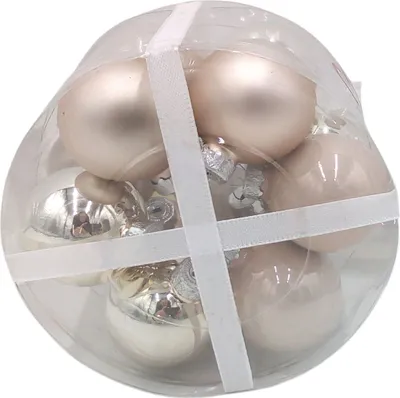 Produktbild von Weihnachtsbaumkugeln aus Glas 12er-Set 3cm Christbaumschmuck Weihnachtsdeko TOP, Farbe:champagner