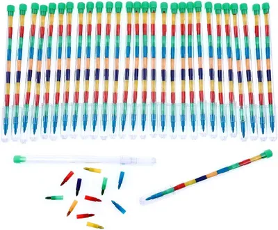 Obrázek produktu pro Barevné pastelky, 30 kusů, 6 barev na jeden pastel, vhodné pro děti, lze je stohovat