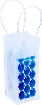Produktbild von Gel WEINKÜHLTASCHE 10x10x25cm Flaschenkühler Weinkühler Sektkühler Champagnerkühler Bierkühler Sekt Wein 75 (Blau)