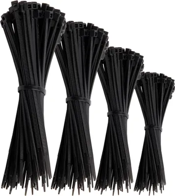 Produktbild von Offgridtec Kabelbinder 200 Stk. Schwarz Nylon UV-Beständig Verschiedene Längen 100mm 150mm 200mm 300mm