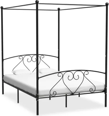 Produktbild von Himmelbett-Gestell Schwarz Metall 140 x 200 cm