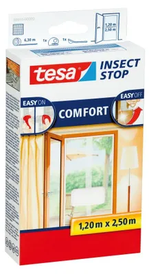 Produktbild von tesa Fliegengitter Comfort Klettband Tür XL 2 x 0,65 m : 2,5 m, weiß