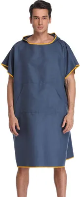 Produktbild von INF Schnell trocknender Strandmantel mit Kontrastbesatz Navy blau