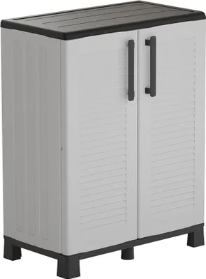 Image de Armoire Basse Polypropylène Rangement Compact Et Résistant à L'humidité - Art Plast
