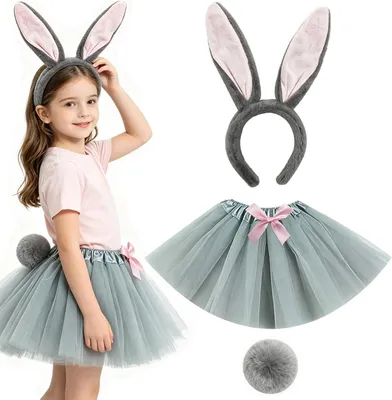 Imagen del producto de Conjunto de disfraz que incluye diadema, cola, falda de tul, talla única, ideal para cosplay
