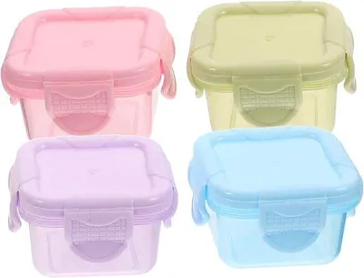 Immagine prodotto di Contenitori per congelatore con coperchio - 4 pezzi - Piatti per insalata - Bicchieri per salsa - 5×5×4 cm - Contenitori da tavola per servire