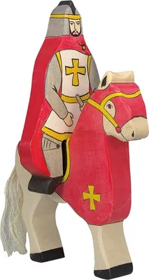 Produktbild von HOLZTIGER Roter Ritter mit Mantel aus Holz - reitend (ohne Pferd)