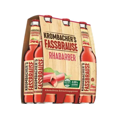 Image de Boisson rafraîchissante à la rhubarbe Krombacher Fassbrause 330ml, pack de 6