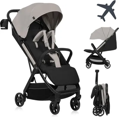 Produktbild von Reisebuggy – Leichter Kinderwagen – Ideal für Reisen mit Kindern – Automatisch zusammenklappbar – 75 kg – Beige