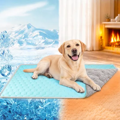 Kühlmatte für Hunde 101x76 cm, umkehrbar, waschbar, selbstkühlend