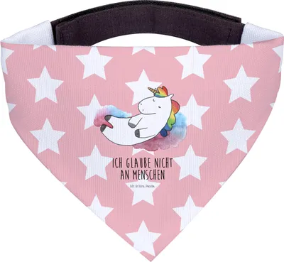 Produktbild von Mr. & Mrs. Panda Tuch Einhorn Wolke 7 - Rot Pastell - Geschenk, Unicorn, Menschen, Verliebt, Halstuch, Schal Hund, Hunde, Einhörner, Hundehalstuch
