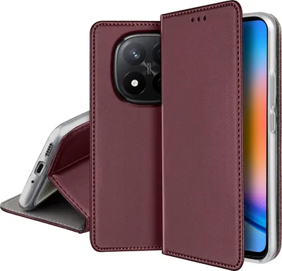 Zdjęcie produktu dla ETUI SKÓRZANE do Xiaomi Redmi Note 14 Pro |Pro+ 5G MAGNETYCZNE TOKRA +FOLIA