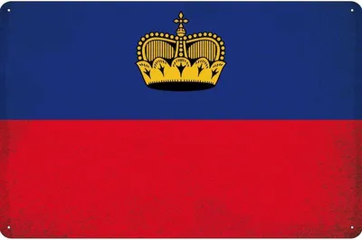 Produktbild von vianmo Blechschild 30x40 cm Liechtenstein Flagge Fahne Wappen