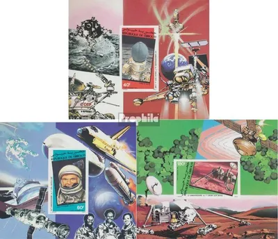 Produktbild von Briefmarken Dschibuti 1982 Mi Block56B-Block58B (kompl.Ausg.) postfrisch Raumfahrtjubiläen