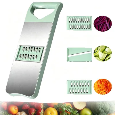 Image de Mandoline 3-en-1 pour couper les légumes, trancheuse à légumes en acier inoxydable