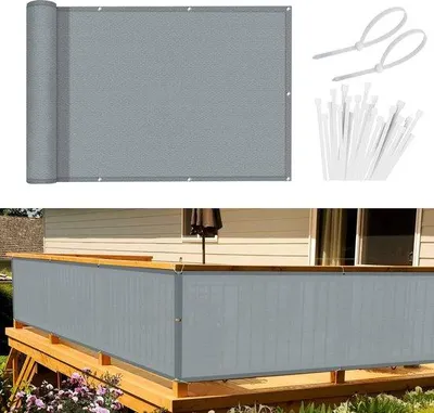 Produktbild von Famanu Balkonschirm Sichtschutz - 90 x 600 cm, lichttransparent, wind- und wasserabweisend