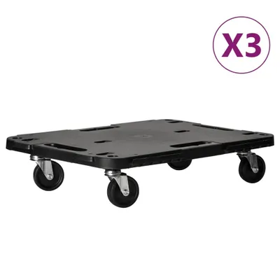 Image de Roulettes de transport 3 pcs. noir 58x38x12 cm polypropylène