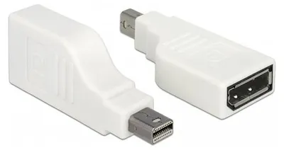 Immagine prodotto di Delock Adapter mini DisplayPort 1.2 Stecker > DisplayPort Buchse 4K 90° gedreht weiß