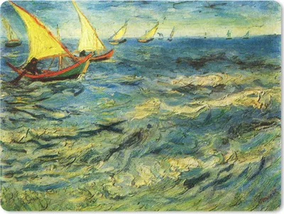 Produktbild von MuchoWow® Mauspad Mousepad Fischerboote auf dem Meer - Vincent van Gogh 23x19 cm - Mousepads - Maus Mat - Pad - Mausunterlage - Schreibtischunterlage - Mauspad