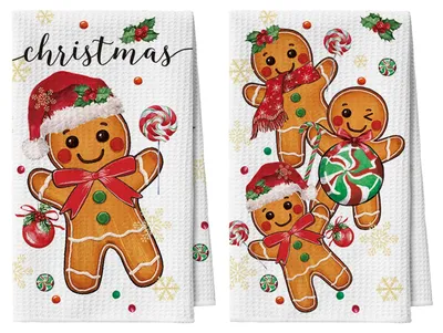 Mikrofasertuch Lebkuchenmann, 42x65 cm, 2er Set, saugstark