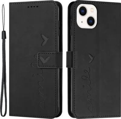 Produktbild von iPhone 15 Hülle - Coverup Smile Klapphülle - Schwarz