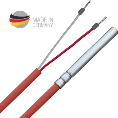 Produktbild von Temperaturfühler Silikon-Leitung bis 250°C, feuchtedicht rolliert –  Germany - PT1000 / 2.0m