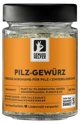 Produktbild von Pilzgewürz, gemahlen, ohne Salz, ideal für Pilzpfanne, 60g im Glas