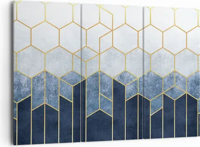 Produktbild von Bild auf Leinwand - Leinwandbild - 3 Teile - Abstraktion Figuren Geometrisch - 165x110cm - Wand Bild - Wanddeko - Wandbilder - Leinwanddruck - Bilder - Wanddekoration - Leinwand bilder CE165x110-5135