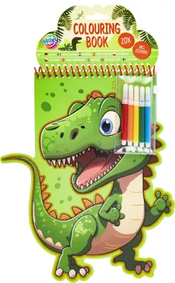 Zdjęcie produktu dla Kolorowanka z dinozaurem 20 arkuszy z mazakami