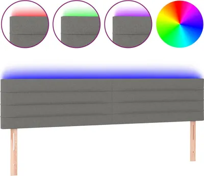 Produktbild von vidaXL LED Kopfteil Dunkelgrau 160x5x78/88 cm Stoff