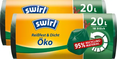 Produktbild von 2x Swirl Öko Müllbeutel 20L ( 18 stk./ Rolle ) mit Zugband