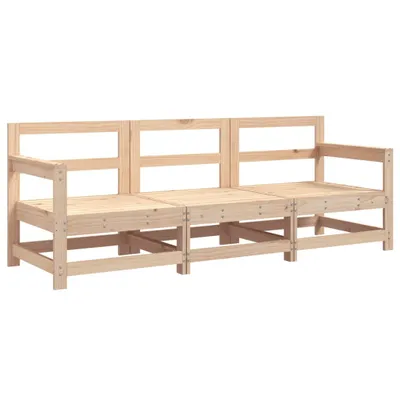 Produktbild von 3-tlg. Garten-Lounge-Set Massivholz Kiefer